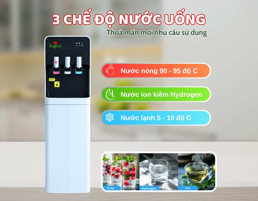 Máy lọc nước Nóng - Lạnh - Hydrogen Fujia tích hợp công nghệ MOFs