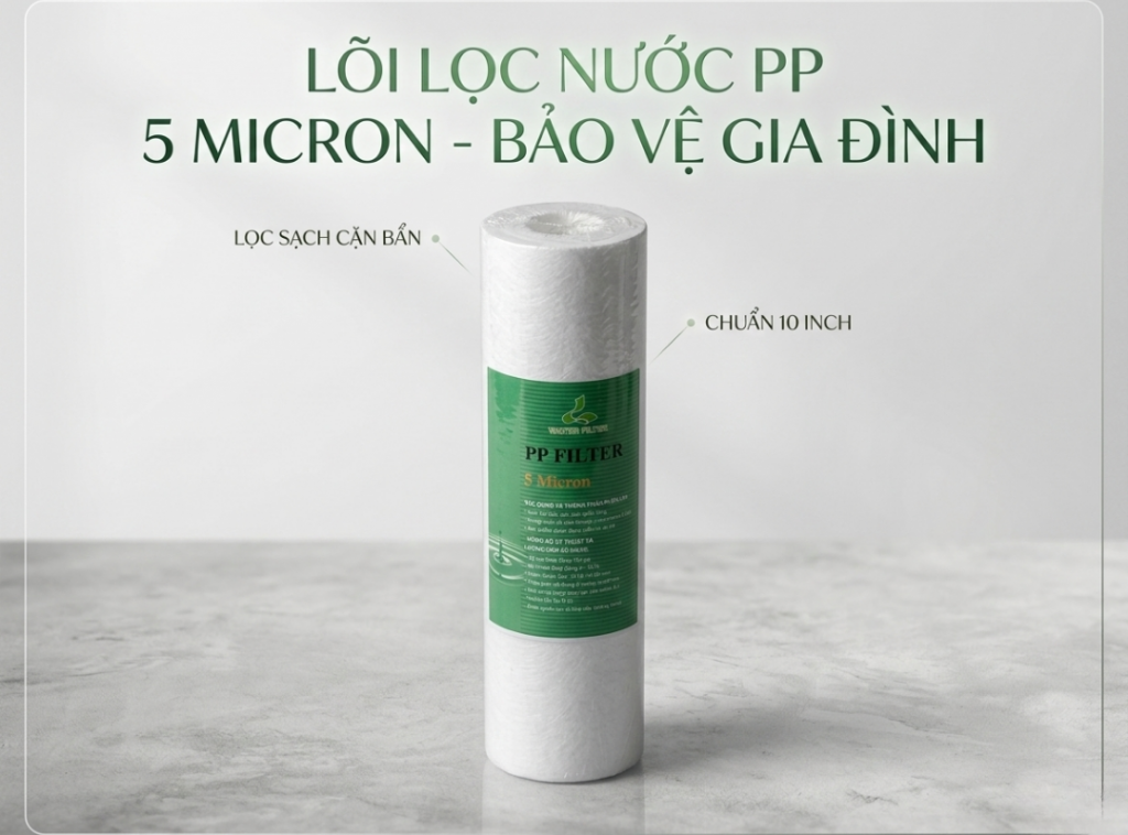 Lõi lọc nước PP 5 micron 10 inch